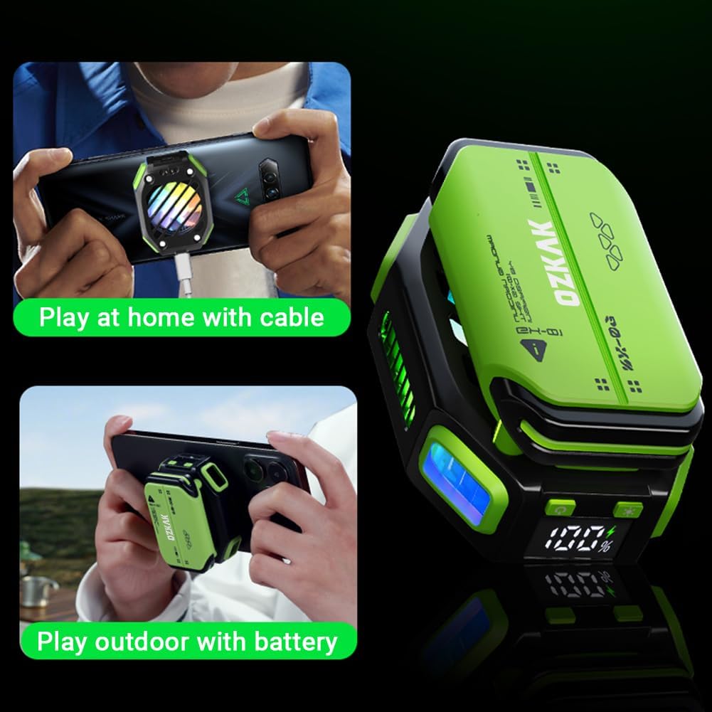 Ozkak Phone Cooler Gaming for PUBG Mobile Game, Semiconductor Radiator Fast Cooling, Quiet Fan for iPhone/Android Mobile Games and Live Streaming
