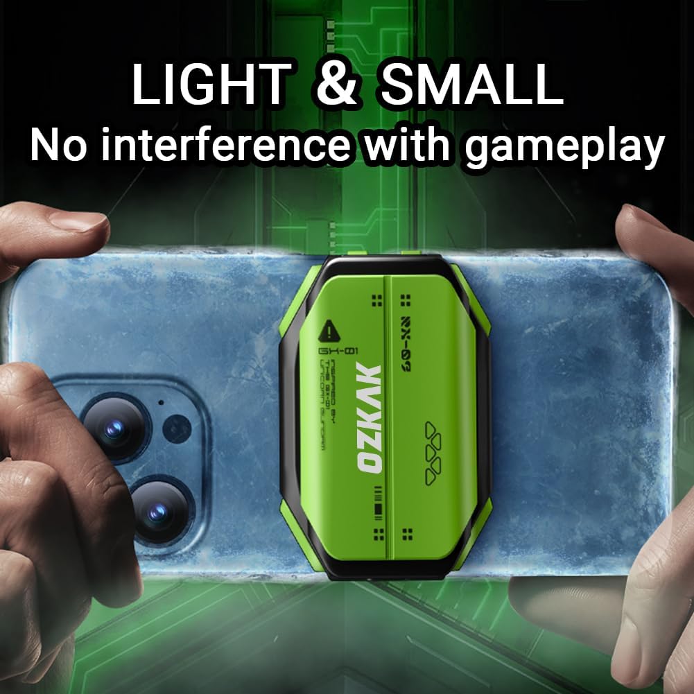 Ozkak Phone Cooler Gaming for PUBG Mobile Game, Semiconductor Radiator Fast Cooling, Quiet Fan for iPhone/Android Mobile Games and Live Streaming