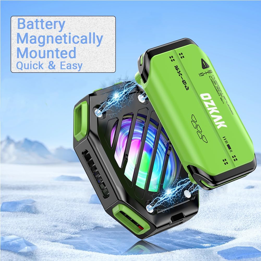 Ozkak Phone Cooler Gaming for PUBG Mobile Game, Semiconductor Radiator Fast Cooling, Quiet Fan for iPhone/Android Mobile Games and Live Streaming
