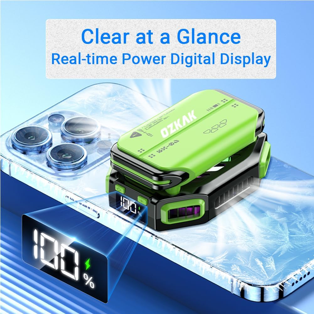 Ozkak Phone Cooler Gaming for PUBG Mobile Game, Semiconductor Radiator Fast Cooling, Quiet Fan for iPhone/Android Mobile Games and Live Streaming