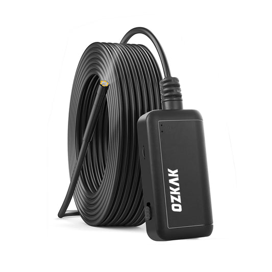 Ozkak Endoscope Inspection Camera with Light 5.0 Megapixel WiFi Wireless Semi-rigid 1920P HD 5.5mm 5m Waterproof IP67 Borescope for Android and ios