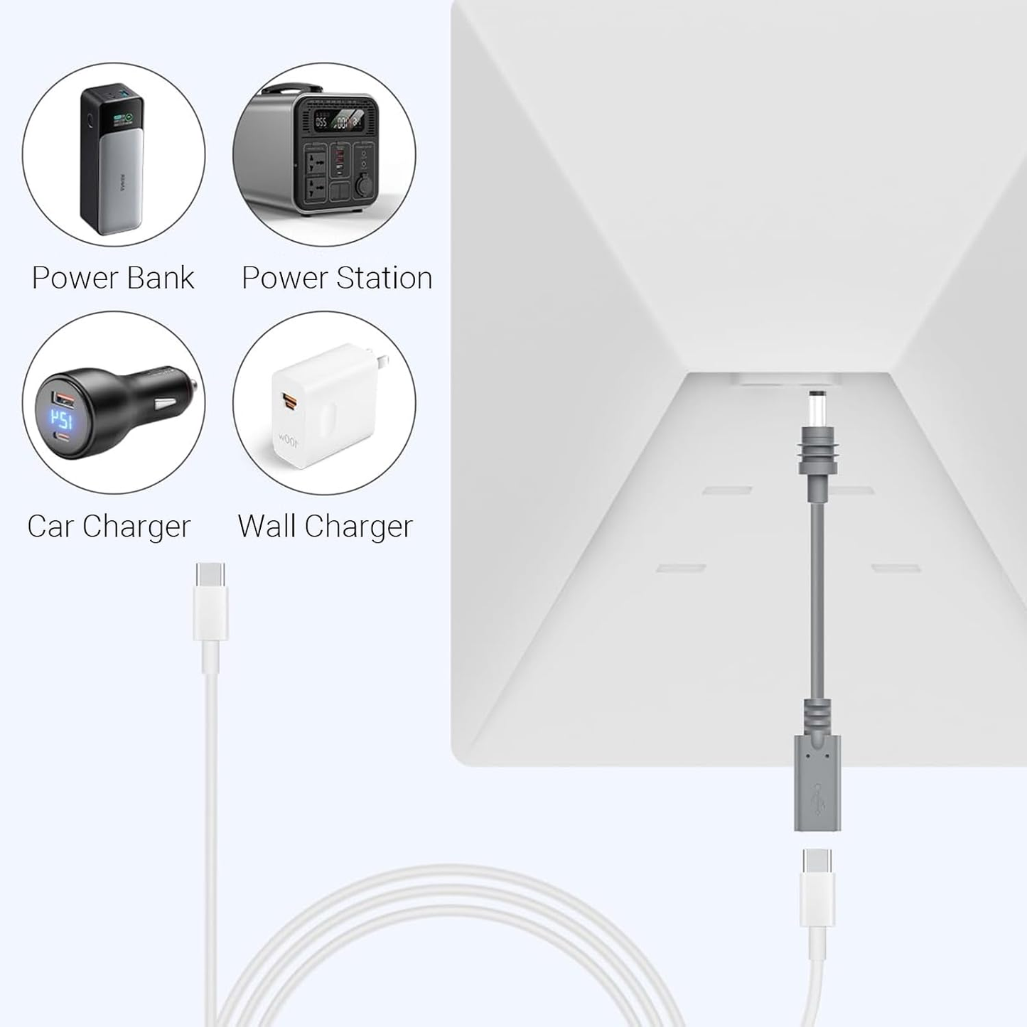 Starlink Mini USB-C Female to DC Male Adapter, PD Smart Chip, 20V