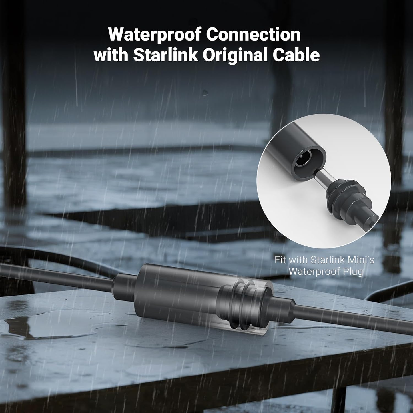 Starlink Mini Extension Cable, DC5521 Male to Female, 18AWG, Waterproof