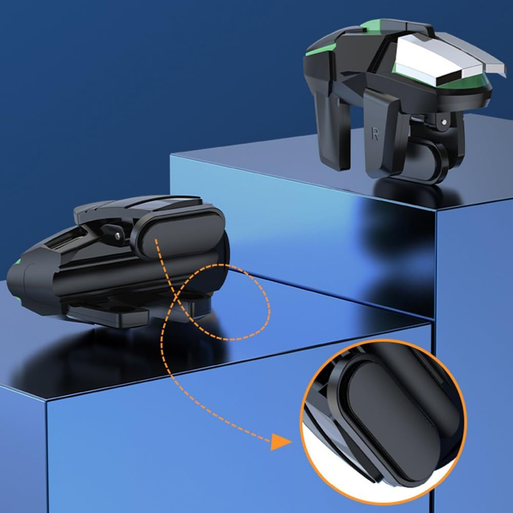 OZKAK PUBG Mobile Trigger Controller, 4 Triggers L1R1 L2R2, Gaming Joystick for iPhone & Android