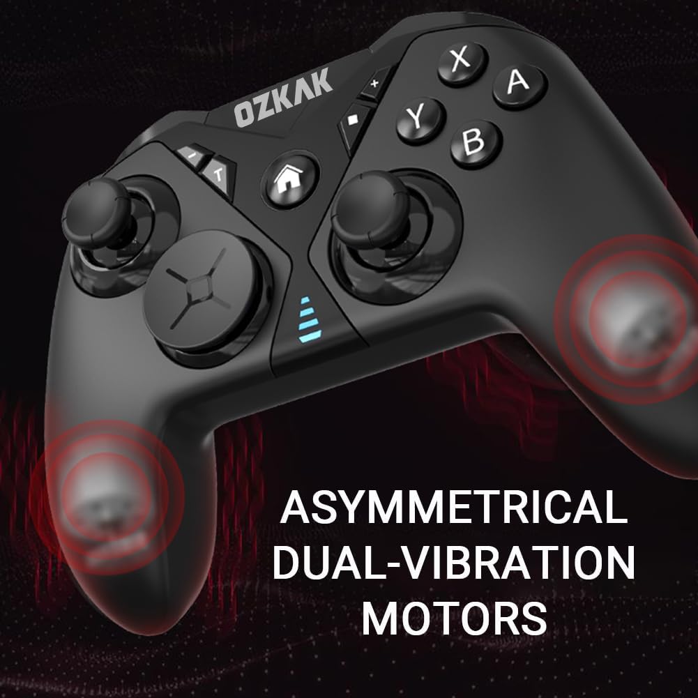 Ozkak Modular Wireless Pro Controller for Switch/OLED/Lite, Gamepad with Programmable Back Buttons/Turbo/Motion/Vibration/Wake-up Function, Black