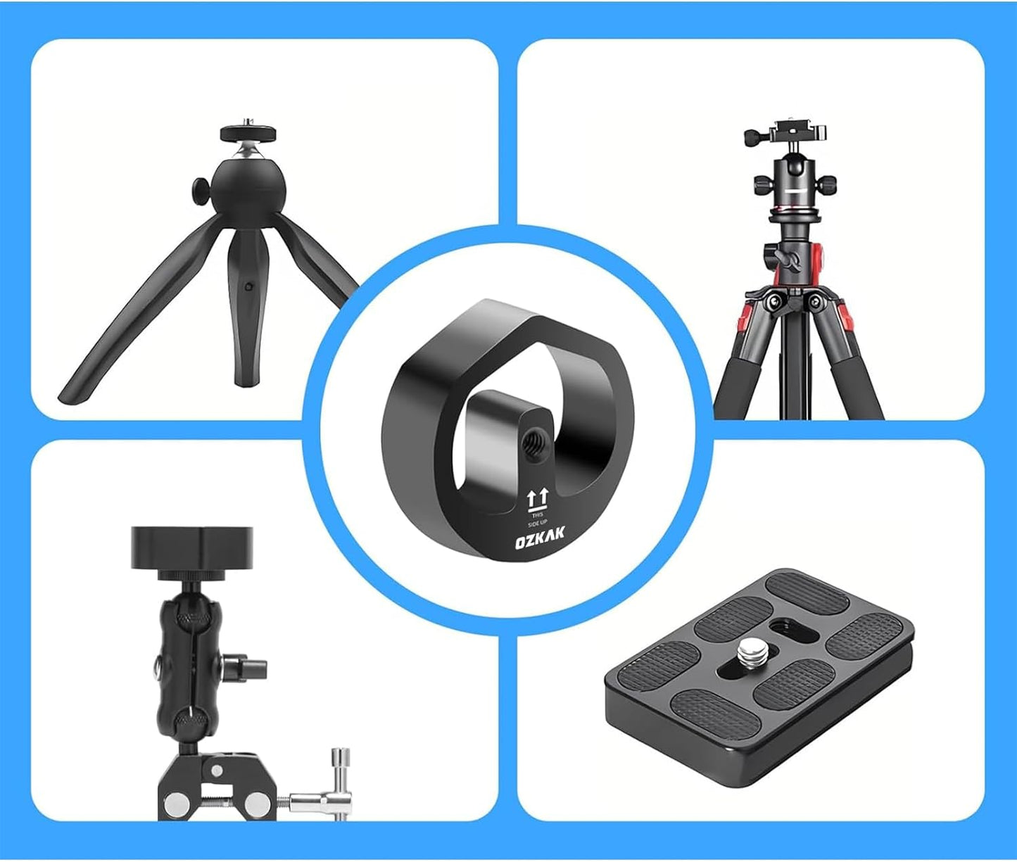 Tripod Mount Adapter Compatible with Starlink Mini, 1/4"-20 to 3/8"-16 Thread Aluminum Tripod Mount Conversion Adapter for Original Mini Pipe Adapter and Flat Mount