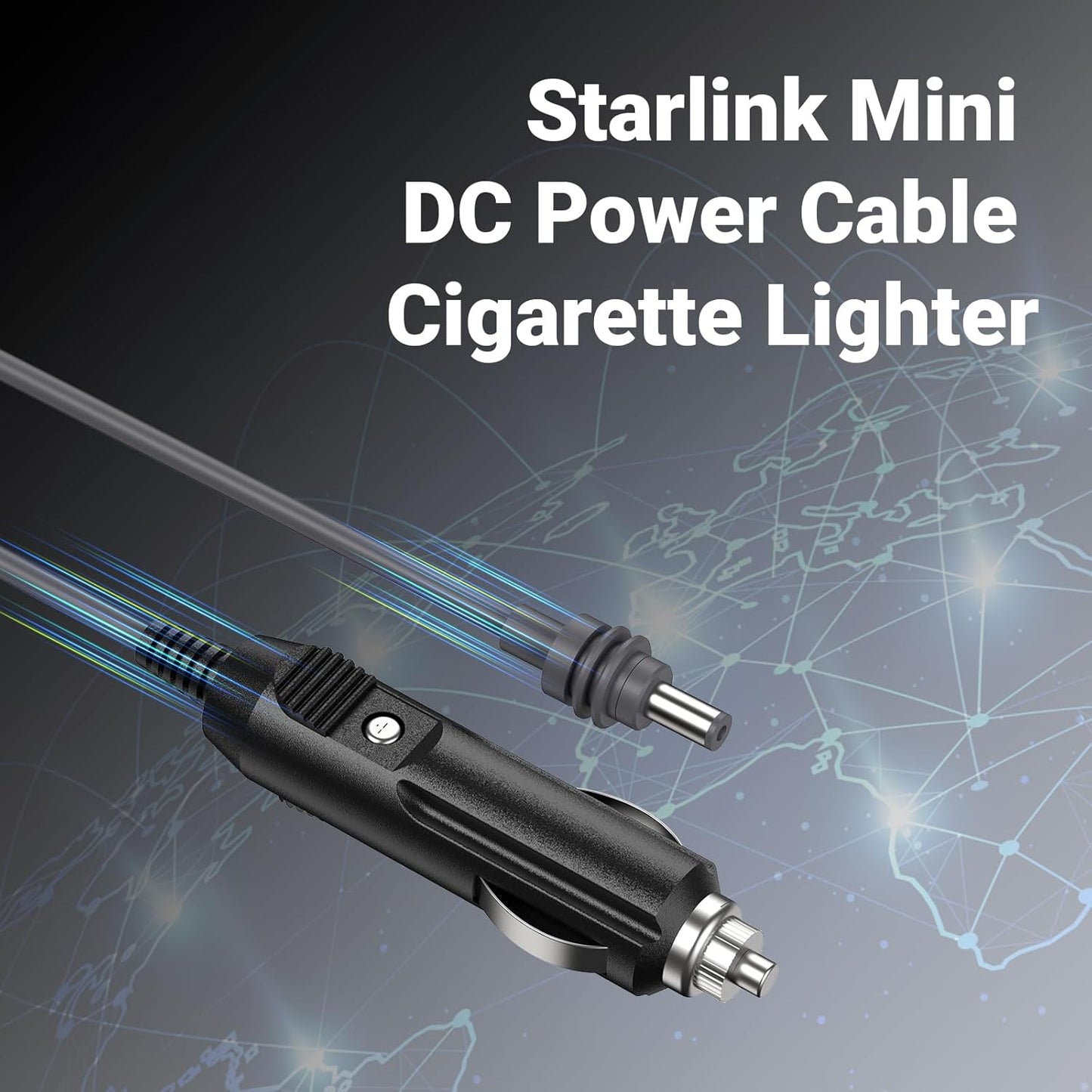 Starlink Mini 12V Cable 3M/4M/5M - StarLink Mini Car Cigarette Lighter Adapter to DC Power Cable 12V-24V Waterproof 18AWG Supply for Trucks Buses Ships