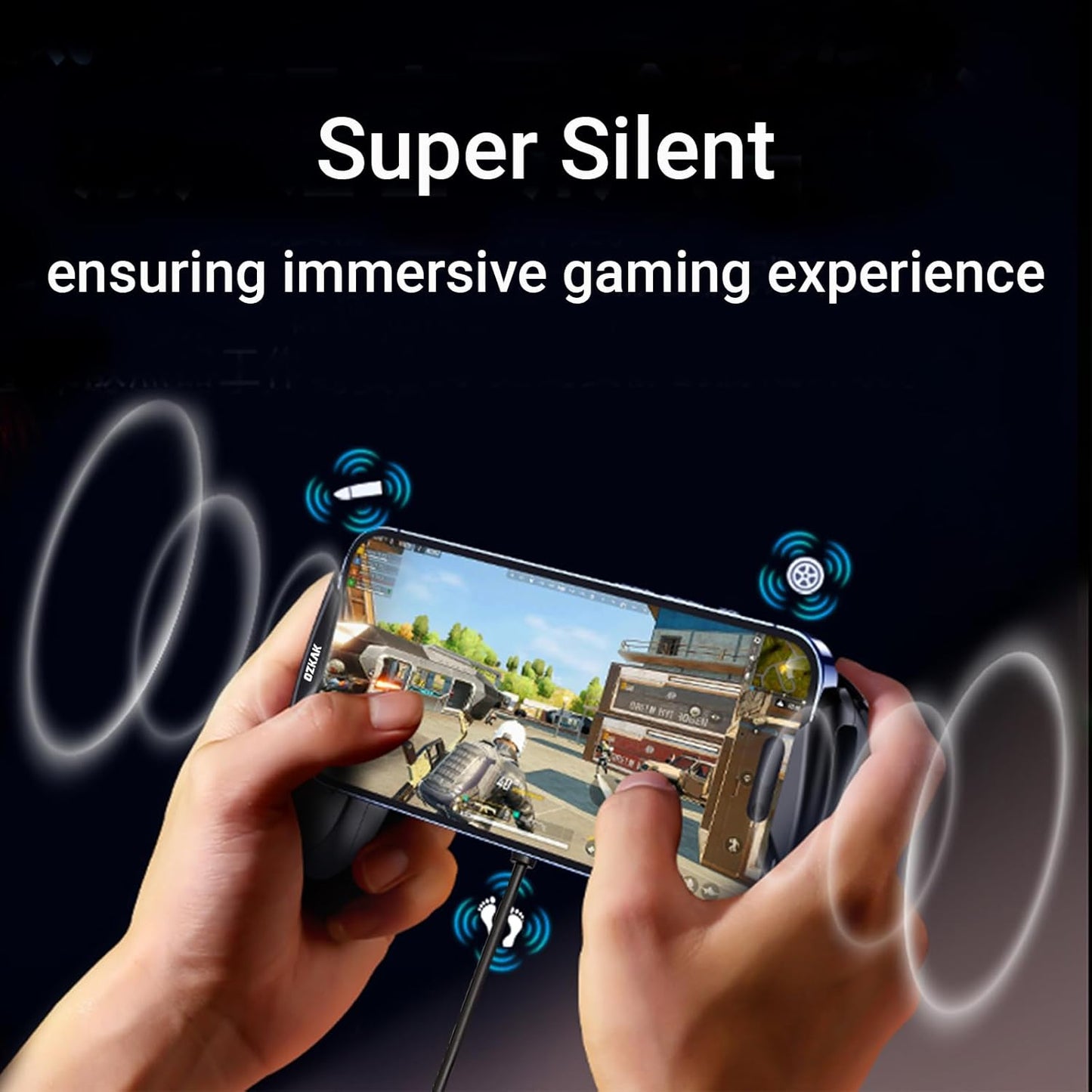 Smartphone Cooler Mobile Phone Grip, Gaming Gamepad with Cooling Fan Semiconductors for iOS/Android