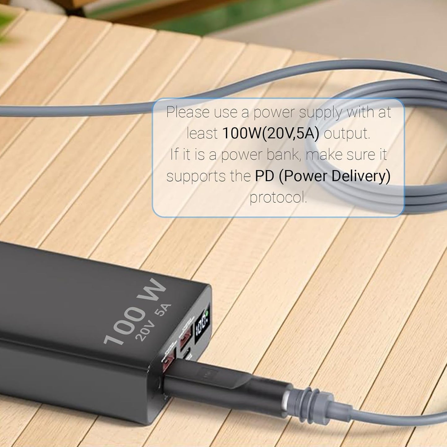 Ozkak USB C Male to DC Female Adapter for Starlink Mini 20V 100W PD Charging Converter
