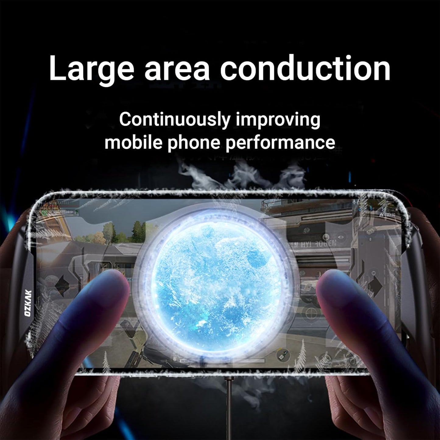 Smartphone Cooler Mobile Phone Grip, Gaming Gamepad with Cooling Fan Semiconductors for iOS/Android