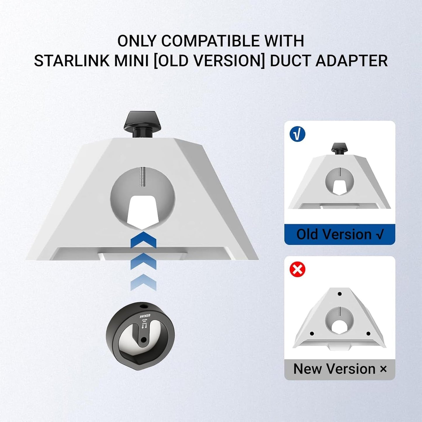 Tripod Mount Adapter Compatible with Starlink Mini, 1/4"-20 to 3/8"-16 Thread Aluminum Tripod Mount Conversion Adapter for Original Mini Pipe Adapter and Flat Mount