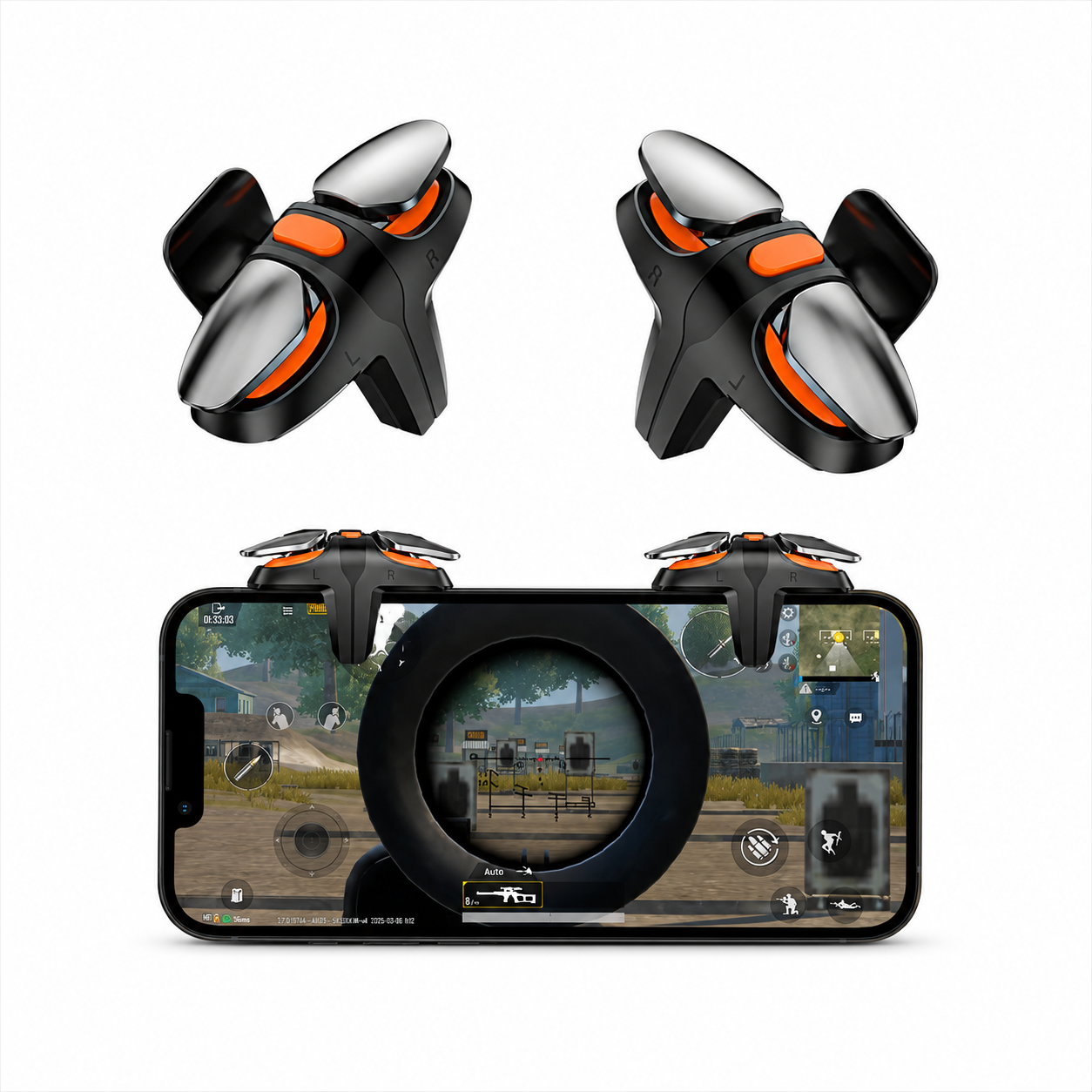 Gaming Phone Controller Triggers L1R1 for PUBG Call of Duty iOS Android [1 Pair]