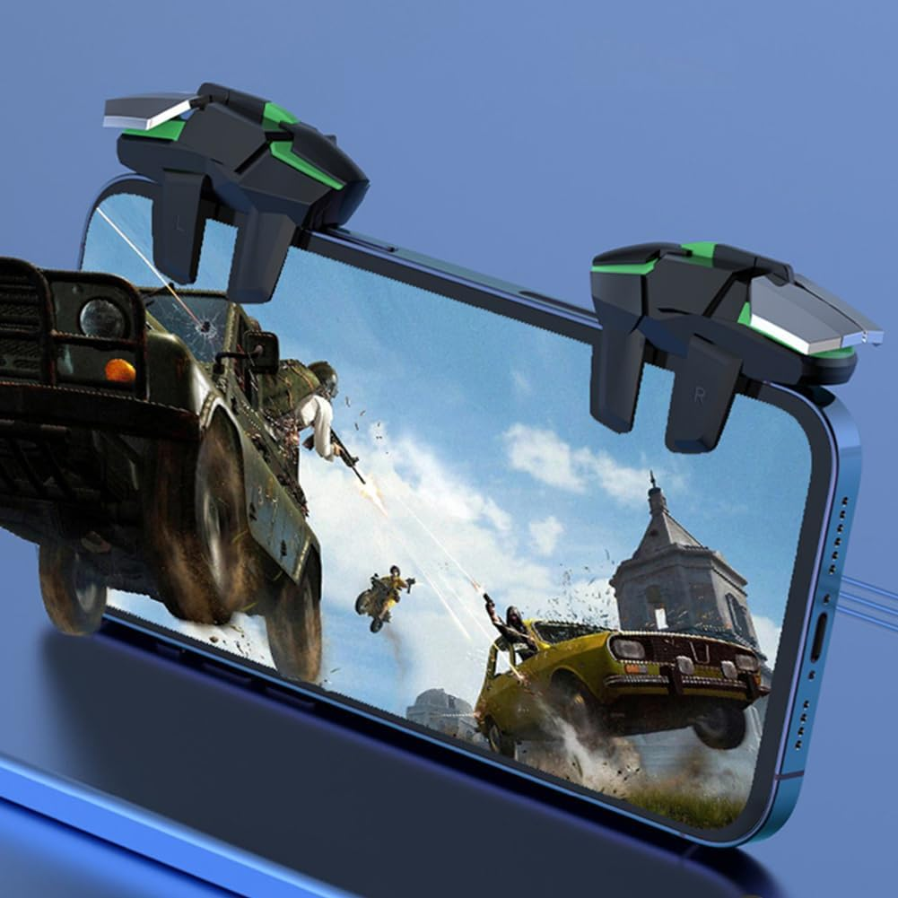 OZKAK PUBG Mobile Trigger Controller, 4 Triggers L1R1 L2R2, Gaming Joystick for iPhone & Android
