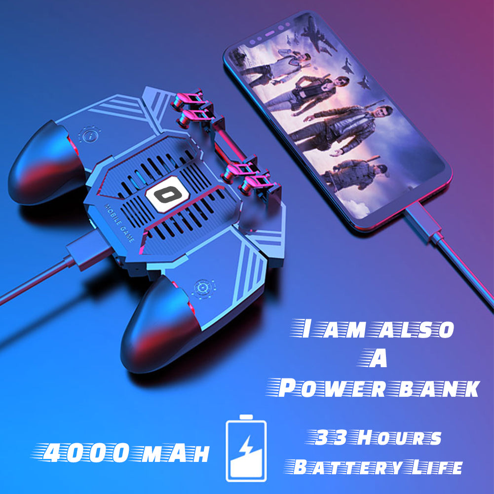 I am also a power bank with 4000mAh, 33 hours battery life.(pubg mobile controller, cod mobile controller)