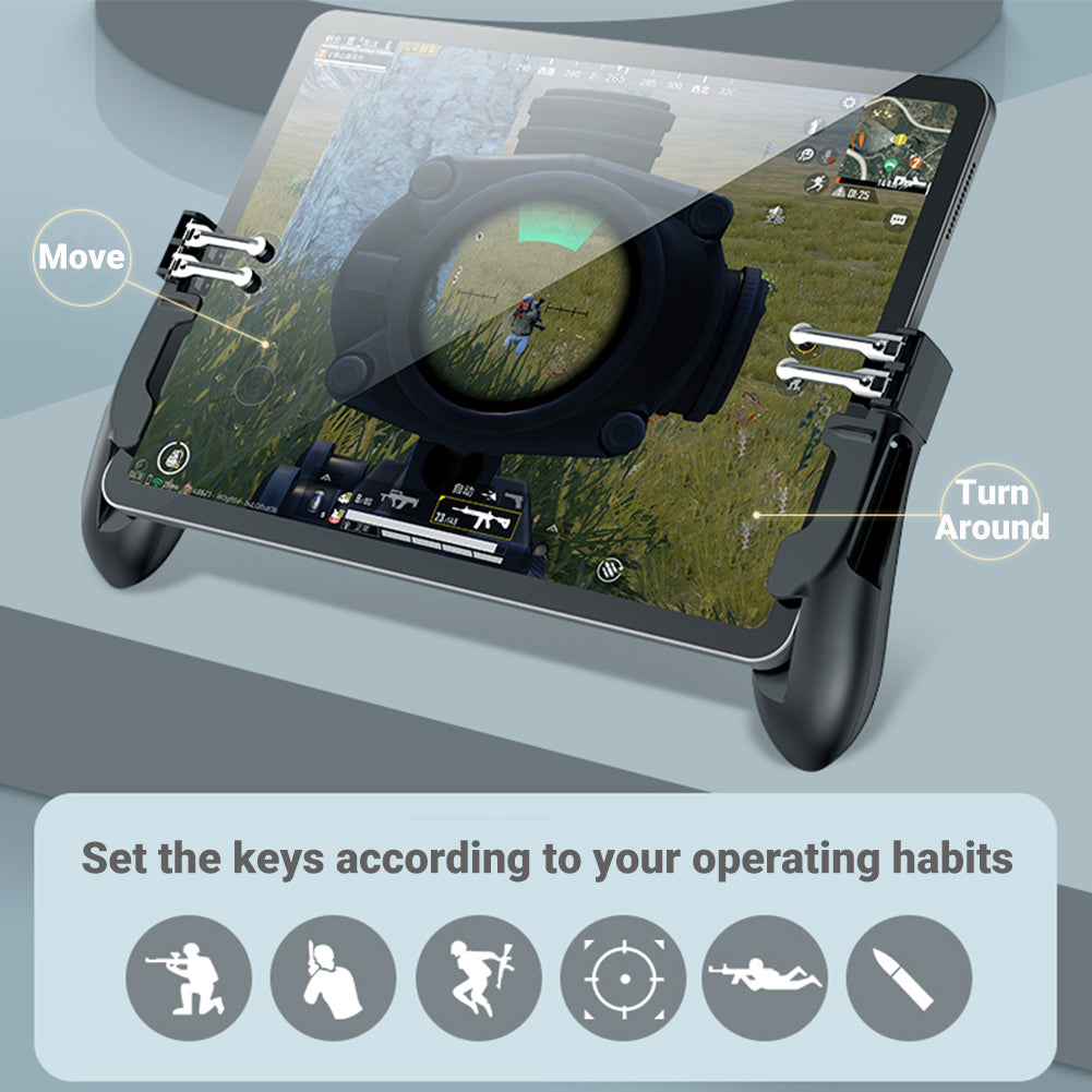 Tablet Game Controller 4 Triggers Gaming Grip for iPad and Android【AK14】